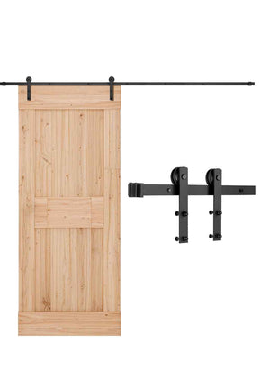 10FT Sliding Barn Door Hardware Kit, 330 LBS Weight Capacity, Compatible with 60 Inches Max Width & 1-3/8 to 1-3/4 Inches Thickness Single Sliding Barn Door, Durable Track & I-shape Roller,Black