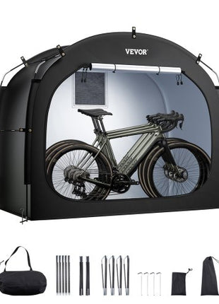 Bike Storage Tent, 3 to 4 Bikes, Outdoor Spacious Bike Storage Tent with Ventilated Window, Waterproof Easy-to-Install Bike Tent with High Strength Fiberglass & Dual Zippers, Fit for Bicycle