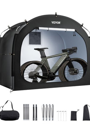 Bike Storage Tent, 4 to 5 Bikes, Outdoor Spacious Bike Storage Tent with Ventilated Window, Waterproof Easy-to-Install Bike Tent with High Strength Fiberglass & Dual Zippers, Fit for Bicycle