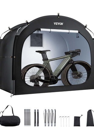 Bike Storage Tent, 4 to 5 Bikes, Outdoor Spacious Bike Storage Tent with Ventilated Window, Waterproof Easy-to-Install Bike Tent with High Strength Fiberglass & Dual Zippers, Fit for Bicycle