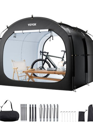 Bike Storage Tent, 5 Bikes, Outdoor Spacious Bike Storage Tent with Ventilated Window, Waterproof Easy-to-Install Bike Tent with High Strength Fiberglass & Dual Zippers, Fit for Bicycle