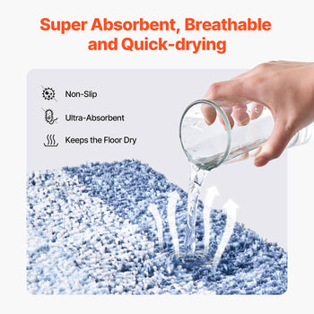 Bathroom Rugs 30"x20" Bath Mat, Super Absorbent and Soft Microfiber Bathroom Mat with Non-Slip TPE Backing, Machine Washable and Quick Dry Bath Rugs, Bath Mats for Bathroom, Tub and Shower Floor