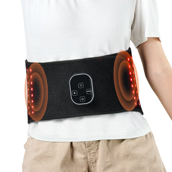 Red Light Therapy Belt for Waist Shoulder, 660nm & 850nm Red Light Therapy Wrap Device with Timer, 80 LED, 3-Level Vibration & 10Hz Pulse, Cordless Light Therapy Pad for Pain Relief, Skin Health