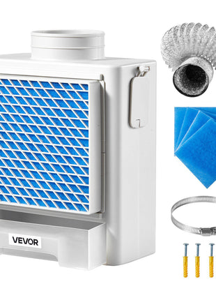 3-in-1 Indoor Dryer Vent Kit,Premium ABS Material with Water Drawer Fits 4 inch Exhaust Port, Smart Overheating Reminder Exhaust Hood & with 4 Purification Pads,For Electric Clothes Dryers