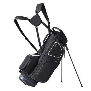 Golf Cart Bag with 14 Way Organizer Divider Top, 35 11 Pockets Premium Cart Bag with Stand, Durable Golf Bags with Handles & Dust Cover & Detachable Dual Strap for Men & Women, Black White