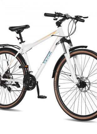 Hybrid Bike, Lightweight Aluminum Frame Bike, 700c Wheel Men Women Hybrid Bicycle, Step-Over Adult Urban City Commuter Bikes, with 24-Speed Shimano Drivetrain, Alloy Adjustable Stem, Dual Brakes