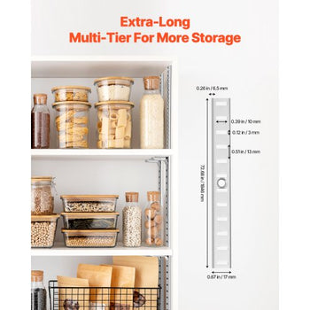 Shelf Pilaster, 72.7-inch 20 Pack, Adjustable Shelf Brackets Steel Mortise Mount Pilaster Strip Standards with 140 Screws, Suitable for Wall Shelving System Cabinet Closet Organization