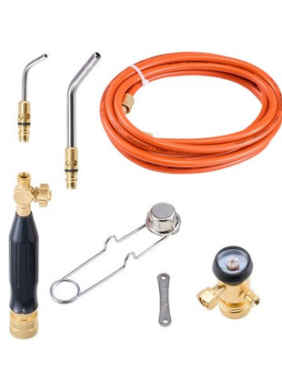 Air Acetylene Torch Kit, Acetylene Gas Welding Tool with 149'' Hose, 2 Welding Tips, CGA200 Regulator & Torch Handle, Gas Brazing Welder for Home DIY Industrial Sites (without Gas Cylinder)