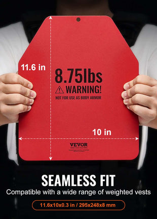 Weight Vest Plates, 8.75 LB Pairs, Premium Steel Weighted plates, Contoured Ergonomic Fit – WODs, Additional Weight for Weight Vests, for Strength Training, Running, Fitness, Heavy Workouts