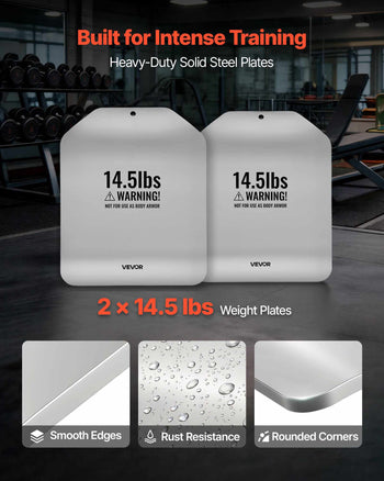 Curved Weight Vest Plates, 14.5 LB Pairs, Premium Steel Tactical Weighted Plates for Vest, Ergonomic Design, for Strength Endurance Training, Running, Jogging, Fitness, Heavy Workouts