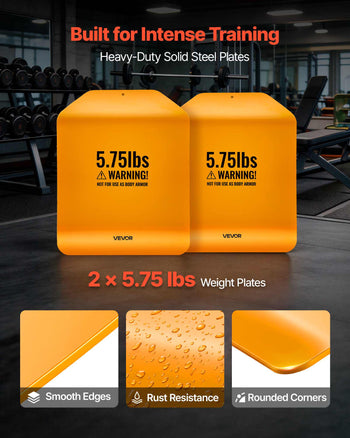 Curved Weight Vest Plates, 5.75 LB Pairs, Premium Steel Tactical Weighted Plates for Vest, Ergonomic Design, for Strength Endurance Training, Running, Jogging, Fitness, Heavy Workouts