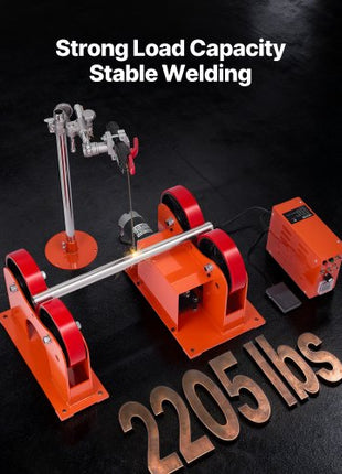 Turning Rolls Linkage Roller, 2205 lbs Load Capacity, 2"-24" Diameter Adjustable, PU Rollers, Pipe Tank Turning Rolls Linkage Roller Rotary Welding Positioner, for Welding Equipment Support