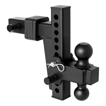 Adjustable Trailer Hitch, Fit 2 Inch Receiver, Trailer Hitch Mount with 2 Inch & 2-5/16 Inch Balls, 18500 lbs GTW, 8 Inch Drop, Towing Ball Mounts for RVs, Off-Road Vehicles and Trucks, Black