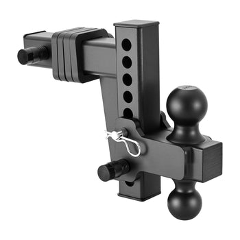 Adjustable Trailer Hitch, Fit 2 Inch Receiver, Trailer Hitch Mount with 2 Inch & 2-5/16 Inch Balls, 15000 lbs GTW, 6 Inch Drop, Towing Ball Mounts for RVs, Off-Road Vehicles and Trucks, Black