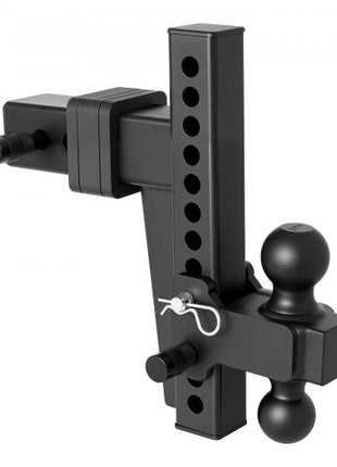 Adjustable Trailer Hitch, Fit 2.5 Inch Receiver, Trailer Hitch Mount with 2 Inch & 2-5/16 Inch Balls, 18500 lbs GTW, 10 Inch Drop, Towing Ball Mounts for RVs, Off-Road Vehicles and Trucks, Black