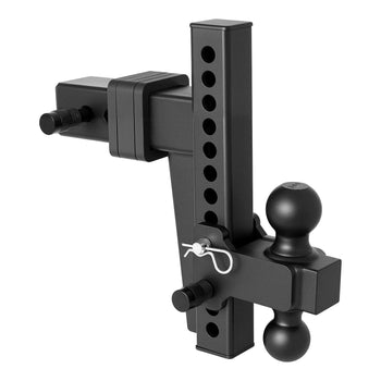 Adjustable Trailer Hitch, Fit 2.5 Inch Receiver, Trailer Hitch Mount with 2 Inch & 2-5/16 Inch Balls, 18500 lbs GTW, 10 Inch Drop, Towing Ball Mounts for RVs, Off-Road Vehicles and Trucks, Black
