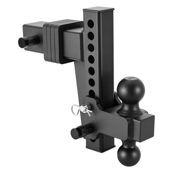 Adjustable Trailer Hitch, Fit 2.5 Inch Receiver, Trailer Hitch Mount with 2 Inch & 2-5/16 Inch Balls, 28000 lbs GTW, 8 Inch Drop, Towing Ball Mounts for RVs, Off-Road Vehicles and Trucks, Black