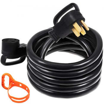 25 FT 50Amp RV Extension Cord NEMA N14-50P to N14-50R, 125 / 250V Heavy Duty STW 6/3+ 8/1 RV Power Cord, for EV Charging and RV Trailer Campers