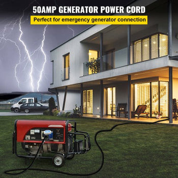 Heavy Duty 30 ft 50 Amp RV Extension Cord Power Supply Cable w/Molded Connector&Handles 125 / 250V