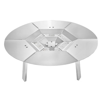 Fire Pit Heat Deflector for Solo Stove Yukon, 25 inch Bonfire Round for Wood Burning Fire Pit, 304 Stainless Steel Heat Diffuser, Detachable Burner Cover Camping Accessories
