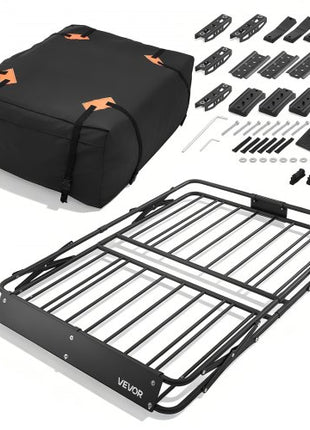 Roof Rack Cargo Basket, 51 x 36 x 4 in, Heavy Duty Roof Top Carrier Basket with Folding Design, 200 lbs Capacity, All-Weather Easy-Install Car Top Luggage Holder, Universal Fit for SUV Truck Car