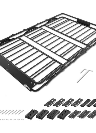 Roof Rack Cargo Basket, 64 x 39 x 4 in, Heavy Duty Roof Top Carrier Basket with Folding Design, 200 lbs Capacity, All-Weather Easy-Install Car Top Luggage Holder, Universal Fit for SUV Truck Car