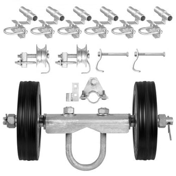 Sliding Gate Kit, 6 Rolling Gate Hardware Kit C-type, Wheel Carrier with Two 6" Wheels Support, Heavy Duty Sliding Gate Rollers for Connect Tracks Door Frames,Sliding Gate Guide Roller,600 lbs