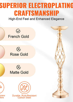 20PCS 58cm/22.83” Tall Wedding Flower Vase, Metal Wedding Centerpiece, Gold Floral Arrangement Stand Display Rack for Tables Wedding Dinner Party, Anniversary Ceremony Birthday Event Decor