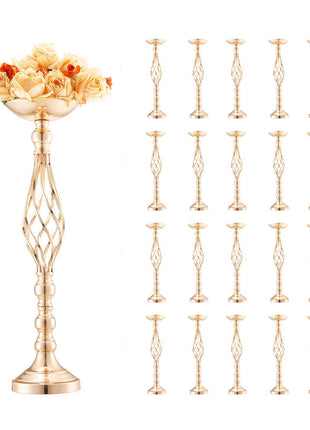 20PCS 58cm/22.83” Tall Wedding Flower Vase, Metal Wedding Centerpiece, Gold Floral Arrangement Stand Display Rack for Tables Wedding Dinner Party, Anniversary Ceremony Birthday Event Decor