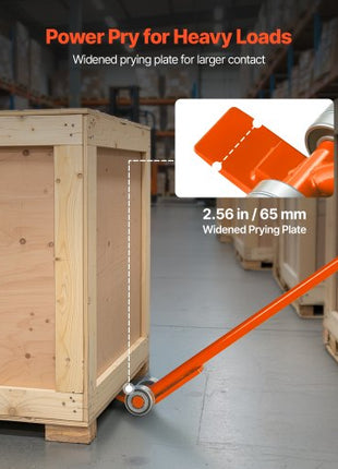 Prylever Bar, 6600 lbs Weight Capacity, 56 Inch Carbon Steel Handle Lever Dolly, Pry Lever Bar with Wheels for Large Pallets, Heavy Items, Concrete Blocks, Heavy Duty Equipment Handling, 2 Pack
