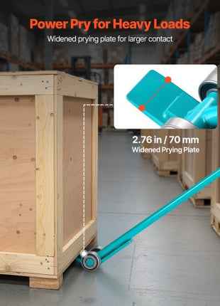 Prylever Bar, 8818 lbs Weight Capacity, 56.5 Inch Carbon Steel Handle Lever Dolly, Pry Lever Bar with Wheels for Large Pallets, Heavy Items, Concrete Blocks, Heavy Duty Equipment Handling