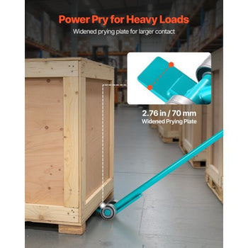 Prylever Bar, 8818 lbs Weight Capacity, 56.5 Inch Carbon Steel Handle Lever Dolly, Pry Lever Bar with Wheels for Large Pallets, Heavy Items, Concrete Blocks, Heavy Duty Equipment Handling