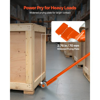 Prylever Bar, 11000 lbs Weight Capacity, 67 Inch Carbon Steel Handle Lever Dolly, Pry Lever Bar with Wheels for Large Pallets, Heavy Items, Concrete Blocks, Heavy Duty Equipment Handling