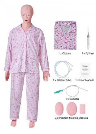 Nursing Training Manikin, Female Life Size Demonstration Human Manikin for Nursing Training, Multifunctional Education Teaching Model Supplies, PVC Anatomical Mannequin Body Care Simulator Model