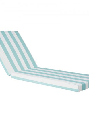 Chaise Lounge Cushion, 80 x 26 x 4 in, Set of 2 Outdoor Lounge Chair Cushions, Waterproof & Fade-Resistant Sun Lounger Cushions with Ties, Patio Lounger Pads for Pool Deck, Green & White Stripes