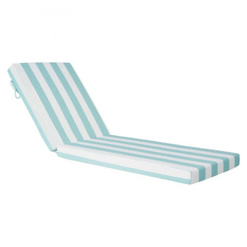 Chaise Lounge Cushion, 80 x 26 x 4 in, Set of 2 Outdoor Lounge Chair Cushions, Waterproof & Fade-Resistant Sun Lounger Cushions with Ties, Patio Lounger Pads for Pool Deck, Green & White Stripes