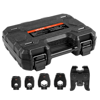 5PCS VUS Pressing Kit, 4PCS Press Rings (1/2", 3/4", 1", 1-1/4") & R8 Actuator - Compatible with ProPress Copper Pipes, Work with 32KN Standard Press Tools for 180° Operation