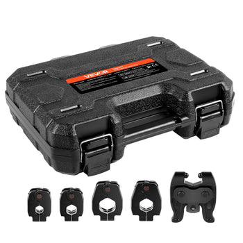 5PCS VUS Pressing Kit, 4PCS Press Rings (1/2", 3/4", 1", 1-1/4") & R8 Actuator - Compatible with ProPress Copper Pipes, Work with 24KN Compact Press Tools for 180° Operation