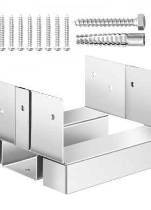 6x6 Post Base 10 Pcs, Inner Size 5.49x5.57inch/139.5x141.5mm Concrete Post Anchor, Heavy-Duty Zinc-Plated Carbon Steel Posts Brackets with 1 Inch Standoff Elevation, for Concrete Pergolas Patio
