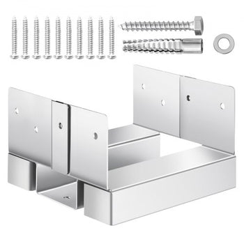 6x6 Post Base 10 Pcs, Inner Size 5.49x5.57inch/139.5x141.5mm Concrete Post Anchor, Heavy-Duty Zinc-Plated Carbon Steel Posts Brackets with 1 Inch Standoff Elevation, for Concrete Pergolas Patio
