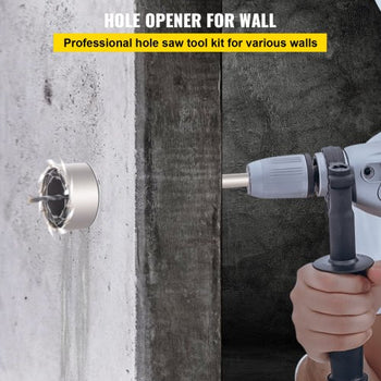 Concrete Hole Saw Kit, 1-2/11\", 1-3/5\", 2-9/16\", 3-5/32\", 3-15/16\" Drill Bit Set SDS Plus & SDS MAX Shank Wall Hole Cutter with a 4-1/3\" Connecting Rod for Concrete, Cement, Stone Wall, Ma