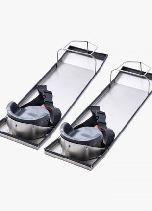 Concrete Knee Boards Stainless Steel, 28'' x 8'' Concrete Sliders, 2 Pairs Concrete Knee Pads Moving Sliders, with Knee Pads & Board Straps for Cement and Concrete Finishing