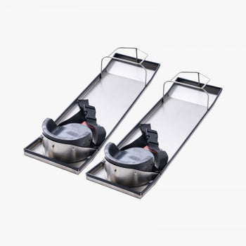 Concrete Knee Boards Stainless Steel, 28'' x 8'' Concrete Sliders, 2 Pairs Concrete Knee Pads Moving Sliders, with Knee Pads & Board Straps for Cement and Concrete Finishing