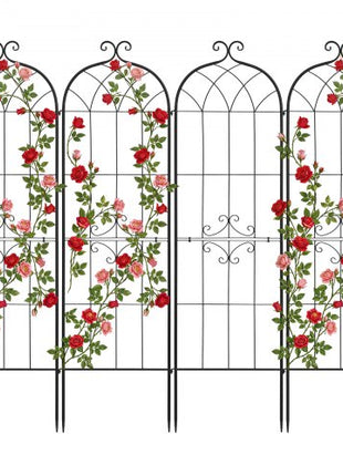 Garden Trellis, 71 x 20 inch Rose Trellis, 4 Packs Garden Flower Rose Trellises with Powder-Coated Finish & Convenient Locking Design, Plant Support Trellises for Flowers, Vegetables, Roses