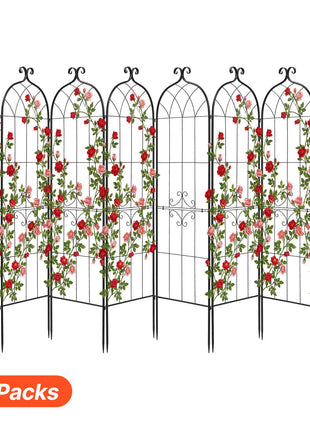 Garden Trellis, 71 x 20 inch Rose Trellis, 8 Packs Garden Flower Rose Trellises with Powder-Coated Finish & Convenient Locking Design, Plant Support Trellises for Flowers, Vegetables, Roses