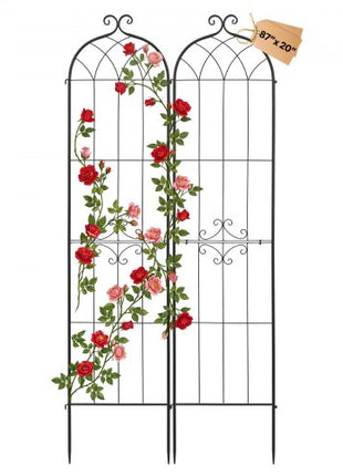 Garden Trellis, 87 x 20 inch Rose Trellis, 2 Packs Garden Flower Rose Trellises with Powder-Coated Finish & Convenient Locking Design, Plant Support Trellises for Flowers, Vegetables, Roses