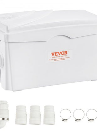 Macerator Pump, 350W, 6000 L/h Flow, 23 ft/7 m Head, Macerator Sewerage Sump Pump with 3 Water Inlets for Basement, Kitchen, Sink, Shower, Bathtub, Laundry Waste Water Disposal Upflush Machine