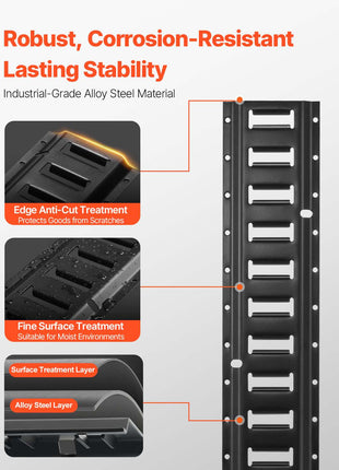 E Track Tie Down Rail Kit, 5' Steel Rails, 4 Pack, Secure Cargo & Heavy Loads Up to 2000 lbs, Heavy Duty Etrack Rails with Screws for Garages, Vans, Trailers, Motorcycle Tie Downs, ATV Mountings