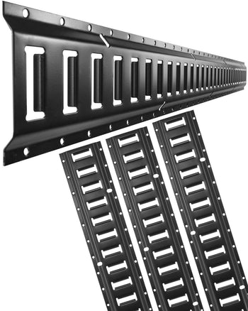 E Track Tie Down Rail Kit, 5' Steel Rails, 4 Pack, Secure Cargo & Heavy Loads Up to 2000 lbs, Heavy Duty Etrack Rails with Screws for Garages, Vans, Trailers, Motorcycle Tie Downs, ATV Mountings