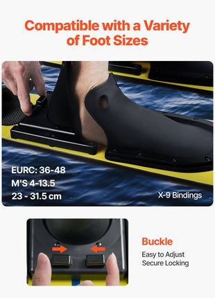 67" Water Skis, Adult Water Ski with X-9 Adjustable Horseshoe Bindings & Padded Rear Toe Plate, High-gloss UV Coating Waterskis Combo for Adults Up to 300 lbs
